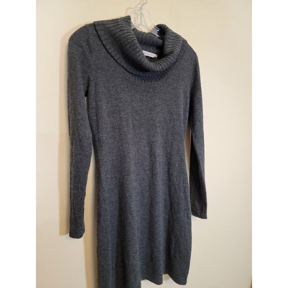 Athleta Women's 100%  Merino Wool Cowl Neck Knit Sweater Dress Heather Gray XS - Picture 3 of 6